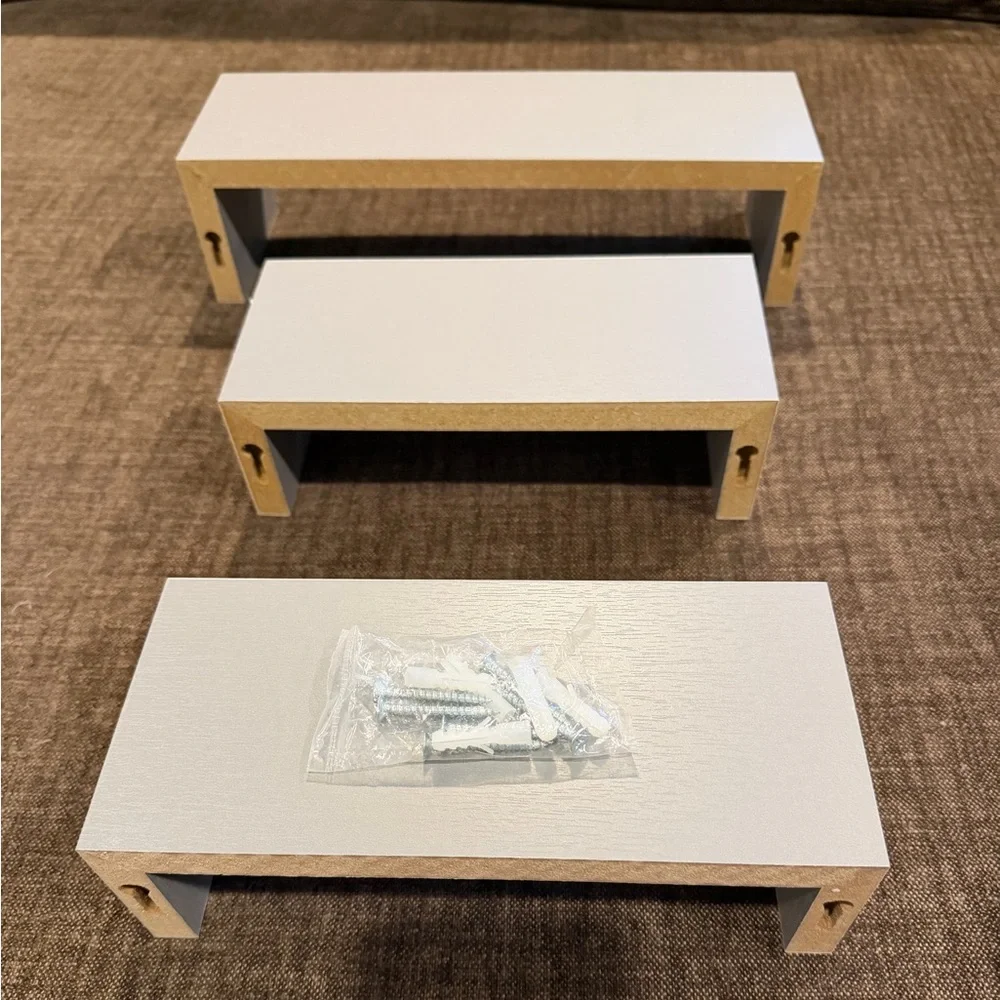 Gray Decorative Wall Shelves / Floating Shelves - Set of 3